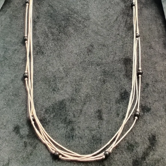 Genuine Liquid Sterling Silver Multi-Strand Native American Necklace - Picture 5 of 6